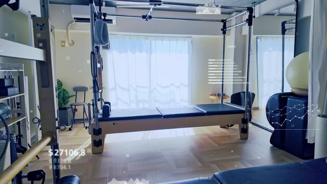 Pilates studio and statistical data concept