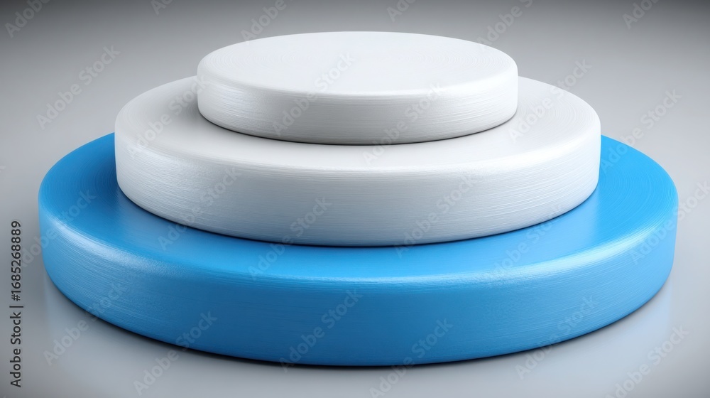 Poster unique white and blue object representing ai segmentation stack for smart persona layering and perso