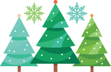 Obraz premium Christmas tree vector on transparent background