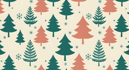 Obraz premium copos de nieve del árbol de Navidad Patrón sin costuras
