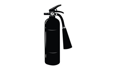Obraz premium Silhouette of fire extinguisher safety equipment illustration. Vector retro hand drawn illustration
