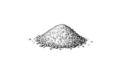 Pile of granular powder illustration. Vector retro hand drawn illustration