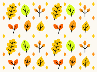 Colorful vector autum leaves pattern