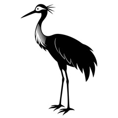 Obraz premium Standing Crane Silhouette Vector