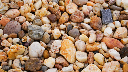 The texture of white and brown pebbles