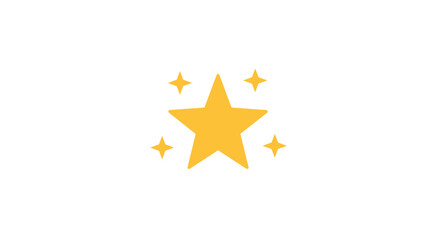 Obraz premium A bright yellow five-pointed star surrounded by sparkling light effects.