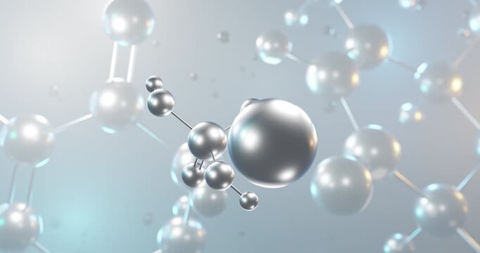 Monopotassium phosphate rotating 3d molecule, molecular structure of e340 seamless video
