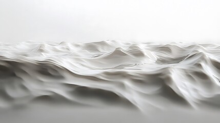 Fototapeta premium Abstract white landscape, textured surface, 3D render