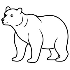 Bear Standing Line Art Vector Minimalist Wildlife Illustration