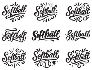  SOFTBALL TYPOGRAPHY.