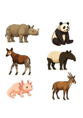 Illustration of Rare and Endangered Animals