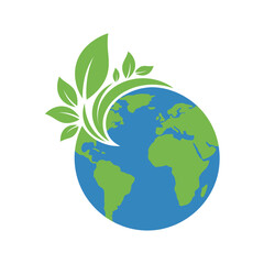 Obraz premium Environmental Awareness, Planet Earth, Vector Illustration, Isolated on White Background