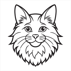 A Majestic and Gentle Maine Coon Cat, a Beautiful Purebred Feline with a Long, Shaggy Coat, Bushy Tail, and Tufted Ears