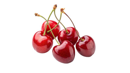 Fresh red cherries arranged artistically  highlighting their glossy surface and natural beauty On a...