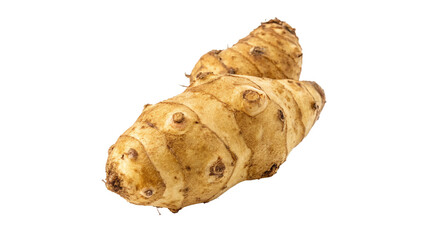 Unique root vegetable known for its distinct shape and texture, often used in cooking and traditional dishes On a transparent background