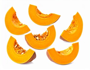 pumpkin slices on white background