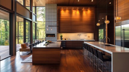 Modern kitchen interior with contemporary finishes