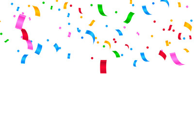 confetti falling down isolated on transparent background