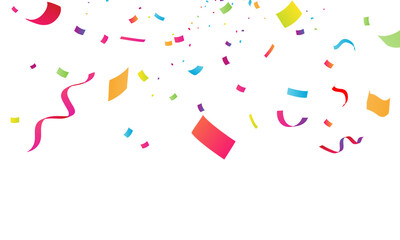confetti falling down isolated on transparent background