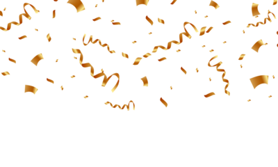 confetti falling down isolated on transparent background