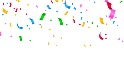 confetti falling down isolated on transparent background