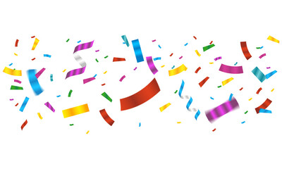 confetti falling down isolated on transparent background