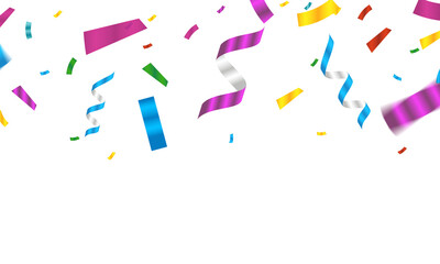 confetti falling down isolated on transparent background