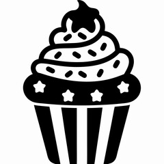 Black Cupcake Silhouette Vector Design