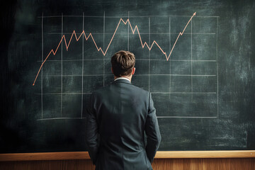 Analyzing Business Charts: Manager Examining Performance Growth