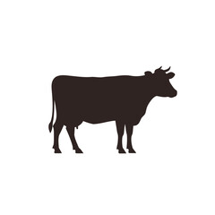 Silhouette of a Cow Farm Animal Vector Illustration
