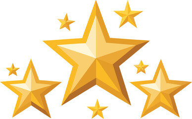 Obraz premium Golden stars vector design for christmas decoration. Gold star icon