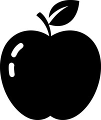 Simple apple icon with leaf and stem