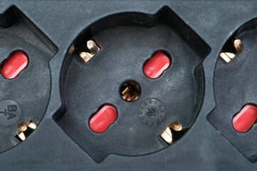 black multiple socket close up