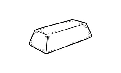 Hand-drawn black and white gold bar illustration. Vector retro hand drawn illustration