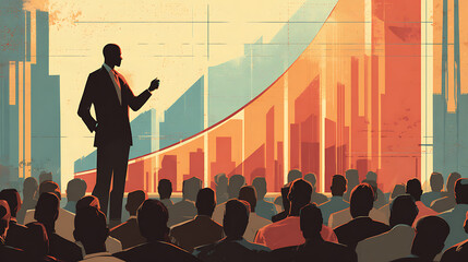 An economist giving a lecture about importance of profitability for the growth of economy (3)