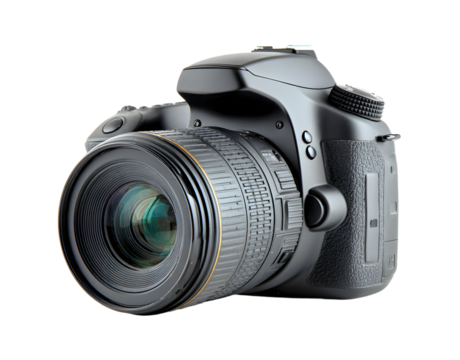 Digital photo camera on isolated white background