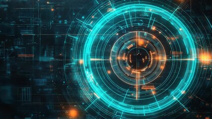 Futuristic technological target is scanning data on digital background - Powered by Adobe