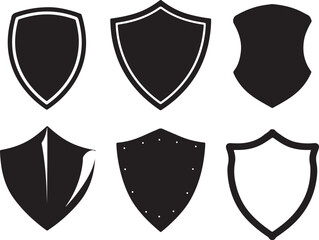 Black Shield Silhouettes for Design