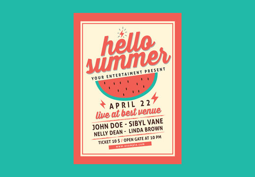 Hello Summer Party Flyer Template