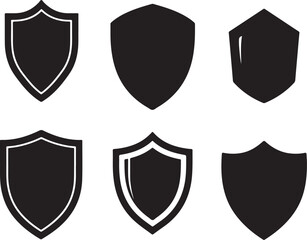 Black Shield Silhouettes for Design