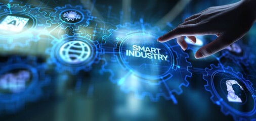 Smart Industry Concept: Transforming Manufacturing Through Digital Innovation.