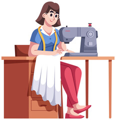 fashion designer sewing a new dress