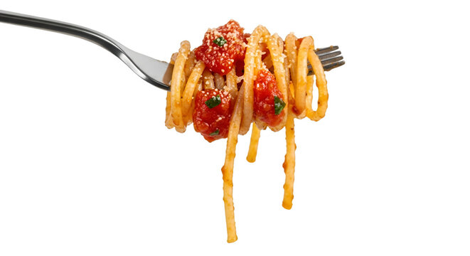 spaghetti on fork