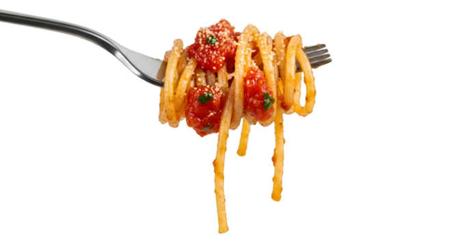 spaghetti on fork