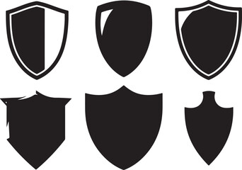 Black Shield Silhouettes for Design