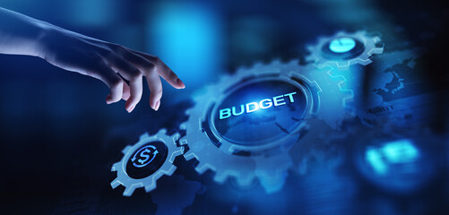 Budget accounting financial technology concept on virtual screen.
