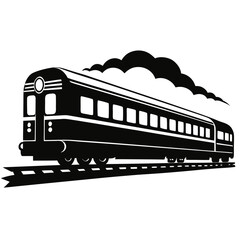 Train in Motion Silhouette Vector