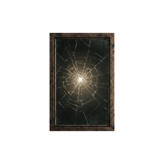 Haunted Gothic Mirror with Cracked Glass for Hallowen Haunted House or Horror Movie Scene