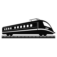 Train in Motion Silhouette Vector