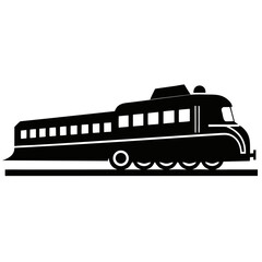 Train in Motion Silhouette Vector